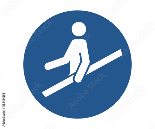 Use handrail sign illusration on transparent background.

