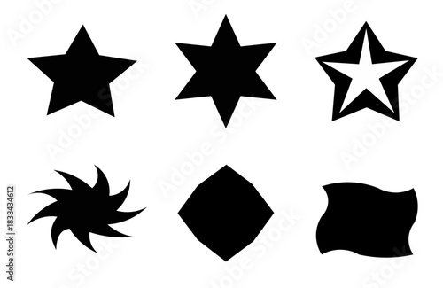 Star vector icons. Set of star symbols isolated