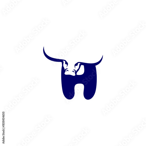 A bold bull head integrated into a stylized alphabet design. Perfect for fitness brands, steak restaurants, sports teams, and tough visual identities.