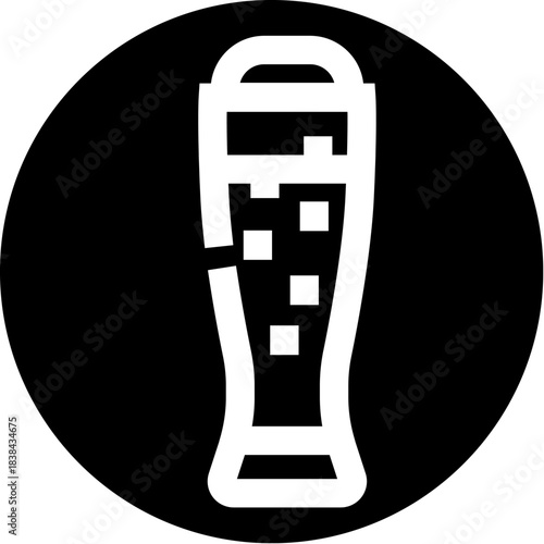 Beer glass offering refreshing drink icon concept