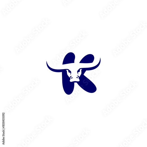 A bold bull head integrated into a stylized alphabet design. Perfect for fitness brands, steak restaurants, sports teams, and tough visual identities.