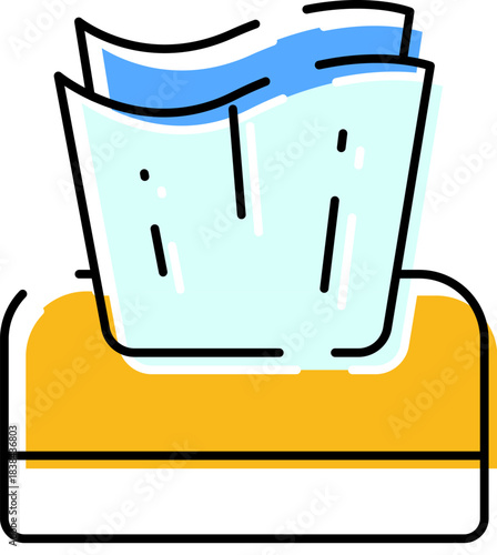 Tissue box with disposable paper napkins for hygiene