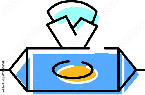 Wet wipes package icon showing hygiene and personal care