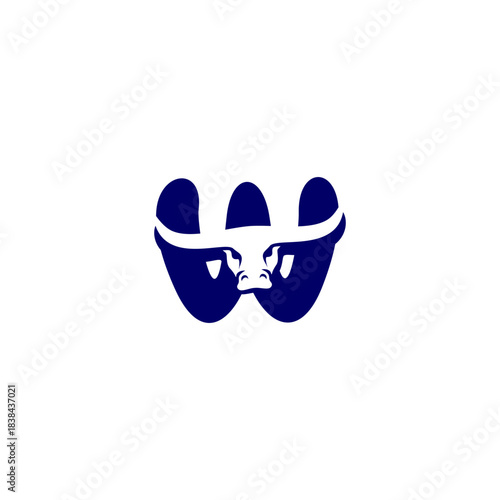 A bold bull head integrated into a stylized alphabet design. Perfect for fitness brands, steak restaurants, sports teams, and tough visual identities.