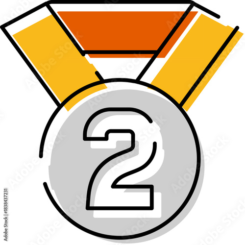 Silver medal recognizing second place achievement in competition