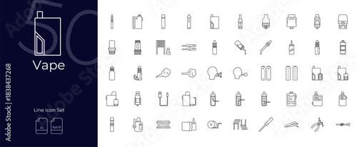 Vape Line Editable Icons set