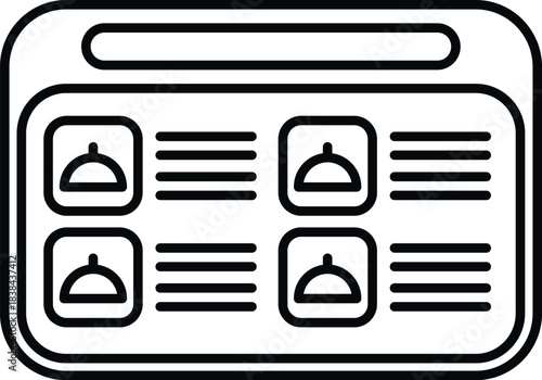 Digital interface displaying meal options for ordering food online