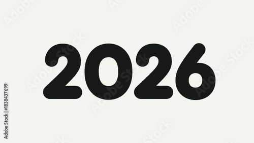 Anticipation of the year 2026: A bold and prominent presentation of the year 2026, marking a significant point in time, signaling foresight, and expectation
