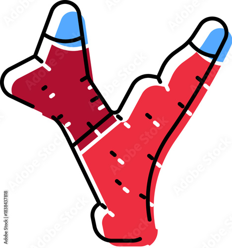 Red coral growing underwater marine organism icon