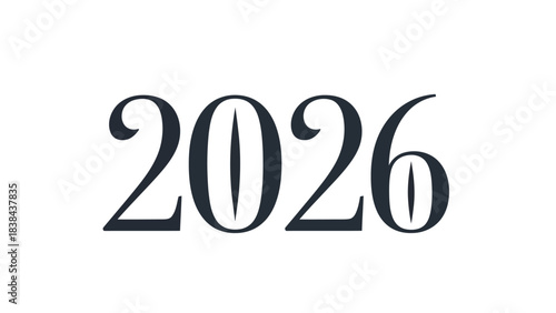 Bold 2026: The year 2026, a stylized numerical representation, is presented in a bold typeface, capturing attention with its clean design.
