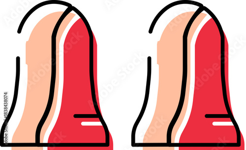 Pair of earplugs protecting hearing from loud noise