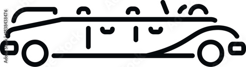 Abstract line art rendering a classic extended luxury vehicle