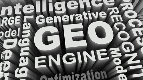 GEO Generative Engine Optimization LLM Search Online Content Large Language Model Words 3d Animation
