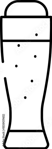 Tall beer glass icon with foamy head