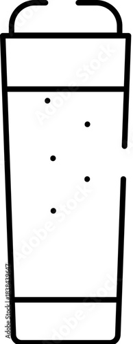 Carbonated drink glass line art icon