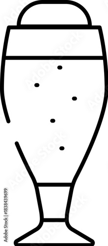 Beer glass line art icon concept vector