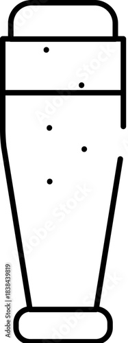 Beer glass filled with foamy lager drink