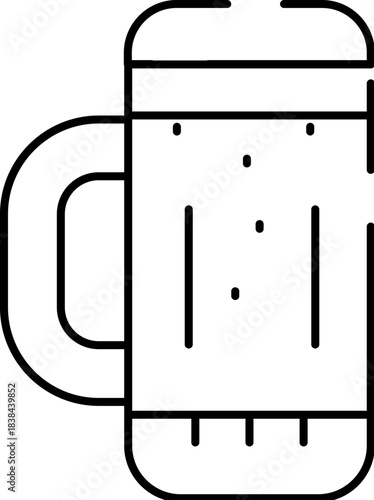 Beer mug outline icon representing alcohol drink