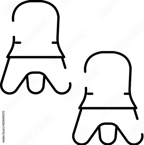 Two electric insulators line art vector icon