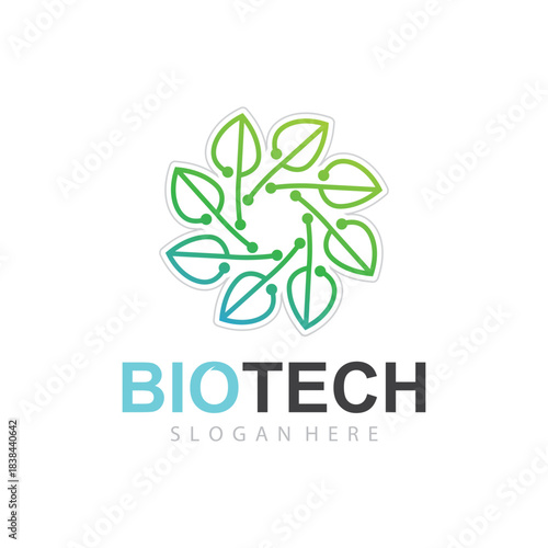 Advanced biotechnology leaf circuit mark representing modern eco friendly sustainable scientific innovation