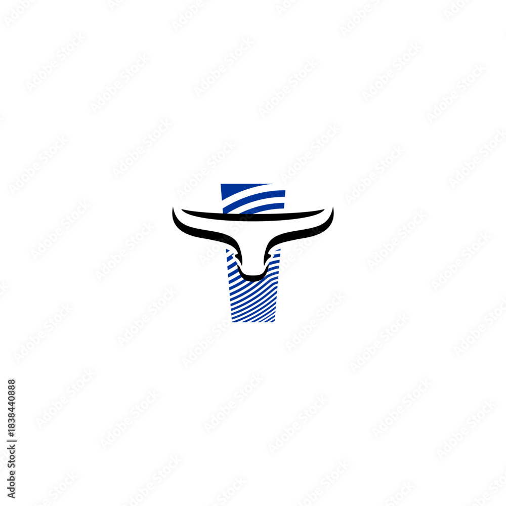 Obraz premium Strong bull head combined with a bold alphabet shape. Ideal for sports teams, fitness brands, steakhouse identity, and powerful corporate logos.