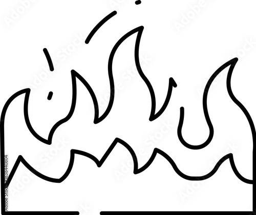 Burning fire flames creating heat and energy icon