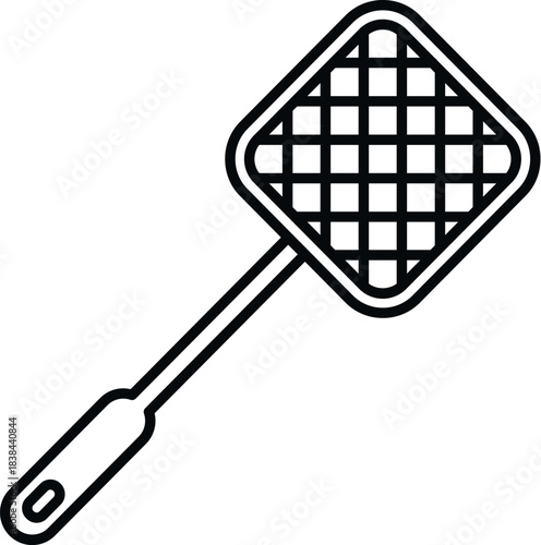 Fly swatter catching flying insects and pests in a household setting