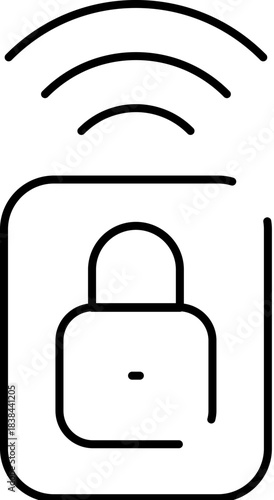 Smart lock icon showing wireless security technology