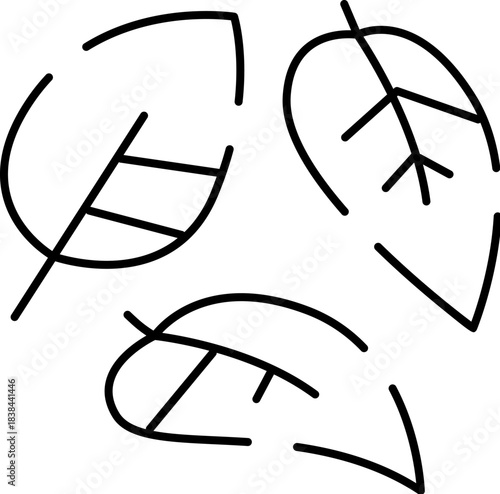 Three leaves creating a recycling symbol concept