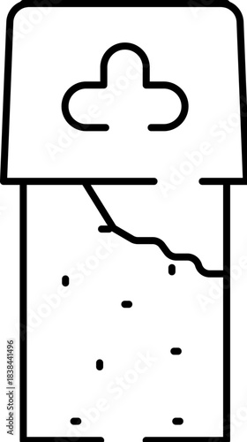 Repairing cracked wall with plaster filler material icon