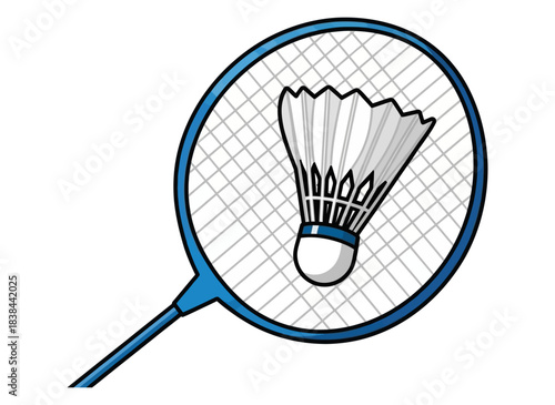 Cartoon Badminton Racket and Shuttlecock Illustration Fun Sport Graphics for Games and Recreation