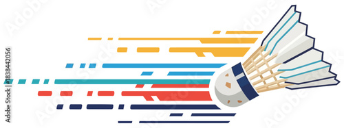 Dynamic Badminton Shuttlecock Speed Motion Trails Illustration