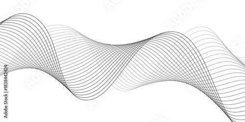 Abstract white and grey lines for website, banner and brochure, Curve flow motion illustration, wave line background.