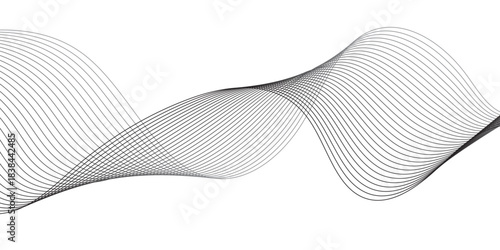 Abstract white and grey lines for website, banner and brochure, Curve flow motion illustration, wave line background.