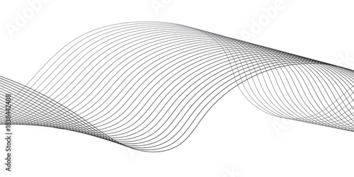 Abstract white and grey lines for website, banner and brochure, Curve flow motion illustration, wave line background.