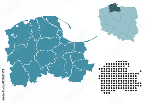 Set maps of Pomeranian Voivodeship