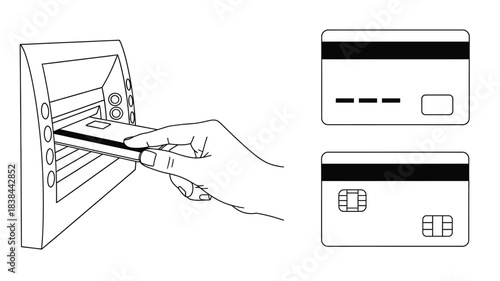Inserting a credit card into an atm or card reader machine