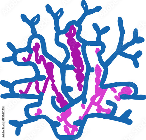Abstract coral icon for marine life concept