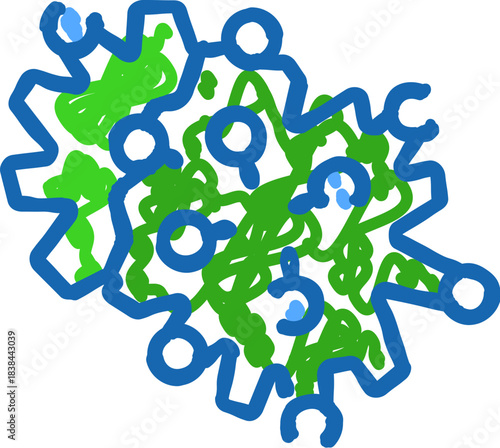 Abstract molecular protein structure diagram illustrating biology concepts