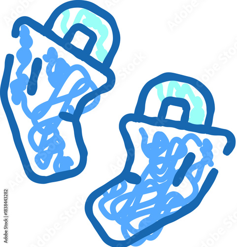 Disposable blue shoe covers protecting hygiene and medical environments