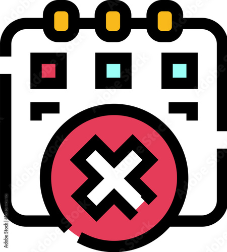Calendar icon showing appointment or schedule cancellation