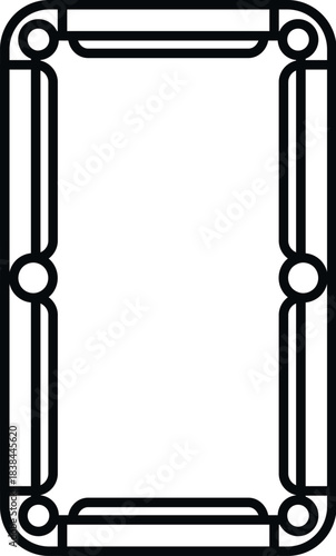 Pool table outline presenting a game or sport activity in top view