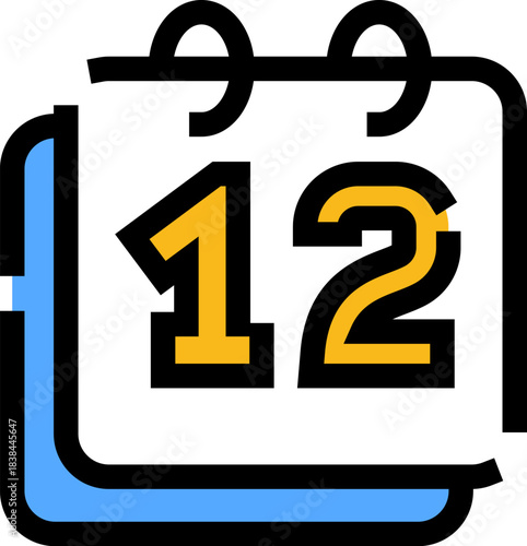 Desktop calendar icon showing day number 12