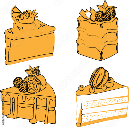 set of cakes