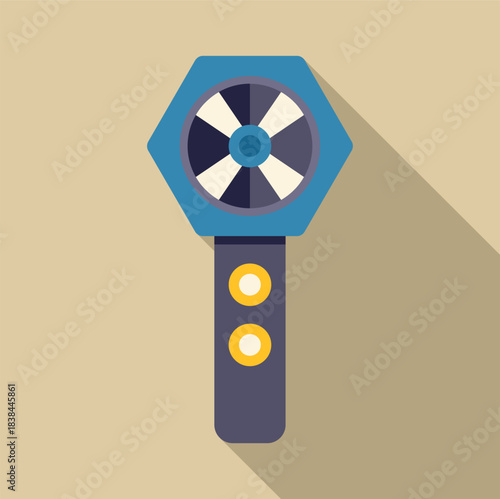 Anemometer measuring wind speed for meteorology and weather forecasting