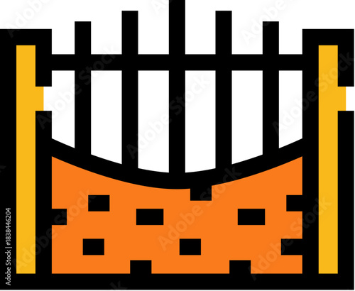 Gate barrier icon protecting private property boundary