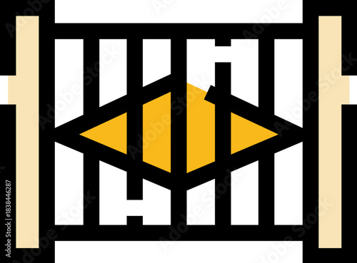 Decorative gate icon representing home security and property access