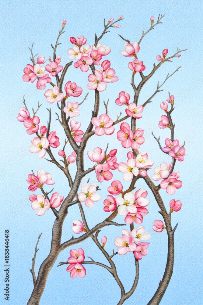 Fototapeta premium Cherry Blossom Watercolor