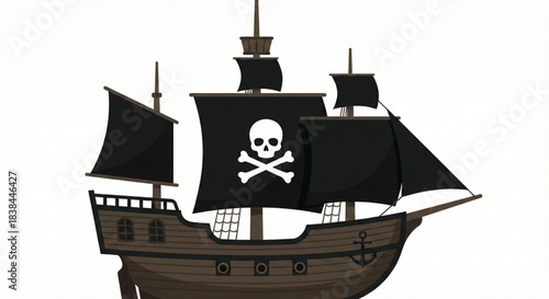 Bold illustration of an ancient sailing vessel, representing thrilling quests and legendary voyages across the ocean