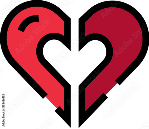 Broken heart icon symbolizing relationship breakup